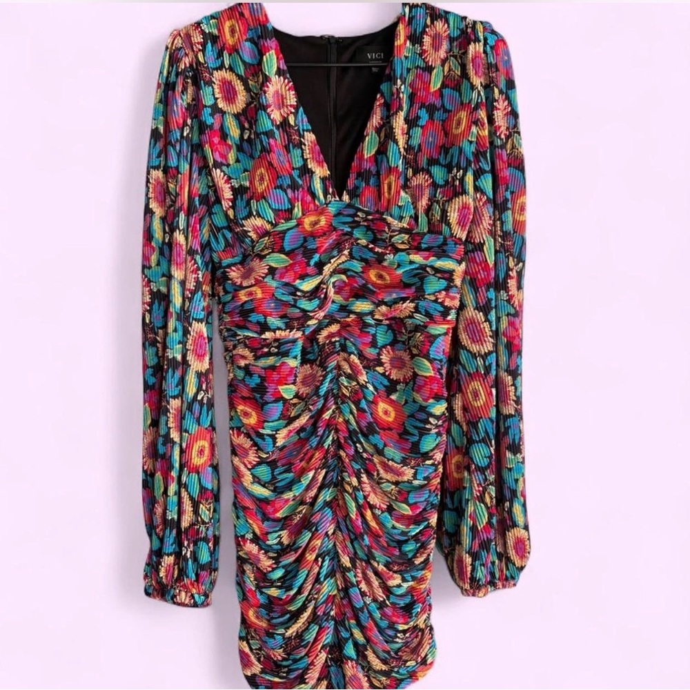 Vici Vibrant Floral Long Sleeve Dress
